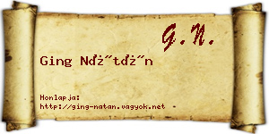 Ging Nátán névjegykártya